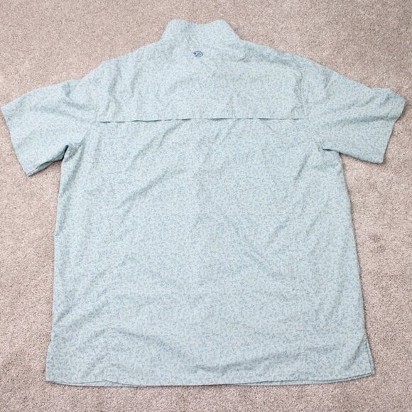 Gillz AOP Shirt Mens Large Blue Fish All Over Print Polyester Stretch L/S Button - Picture 12 of 16